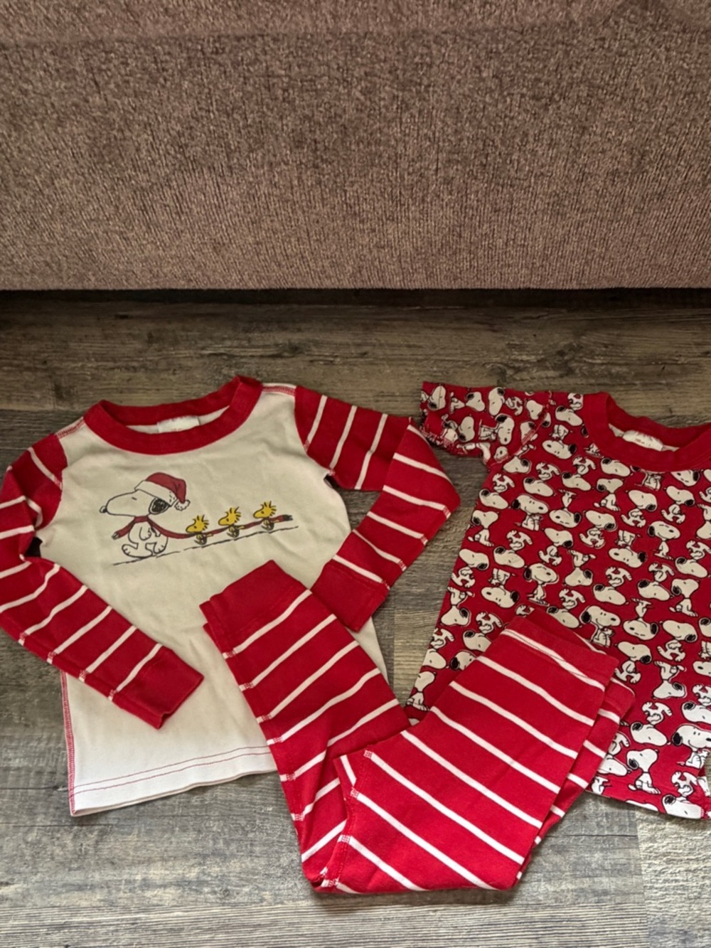 Hanna Andersson Peanuts Snoopy Organic Cotton Pajama Set 4T 100 CM Red Stripes
